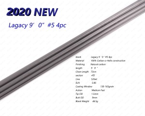 2019 High quality Fly fishing rod - Legacy 9ft 5wt Blank – Huai An