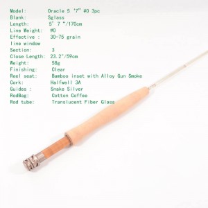 Speedline Oracle 5’7″#0 3pc fly rod